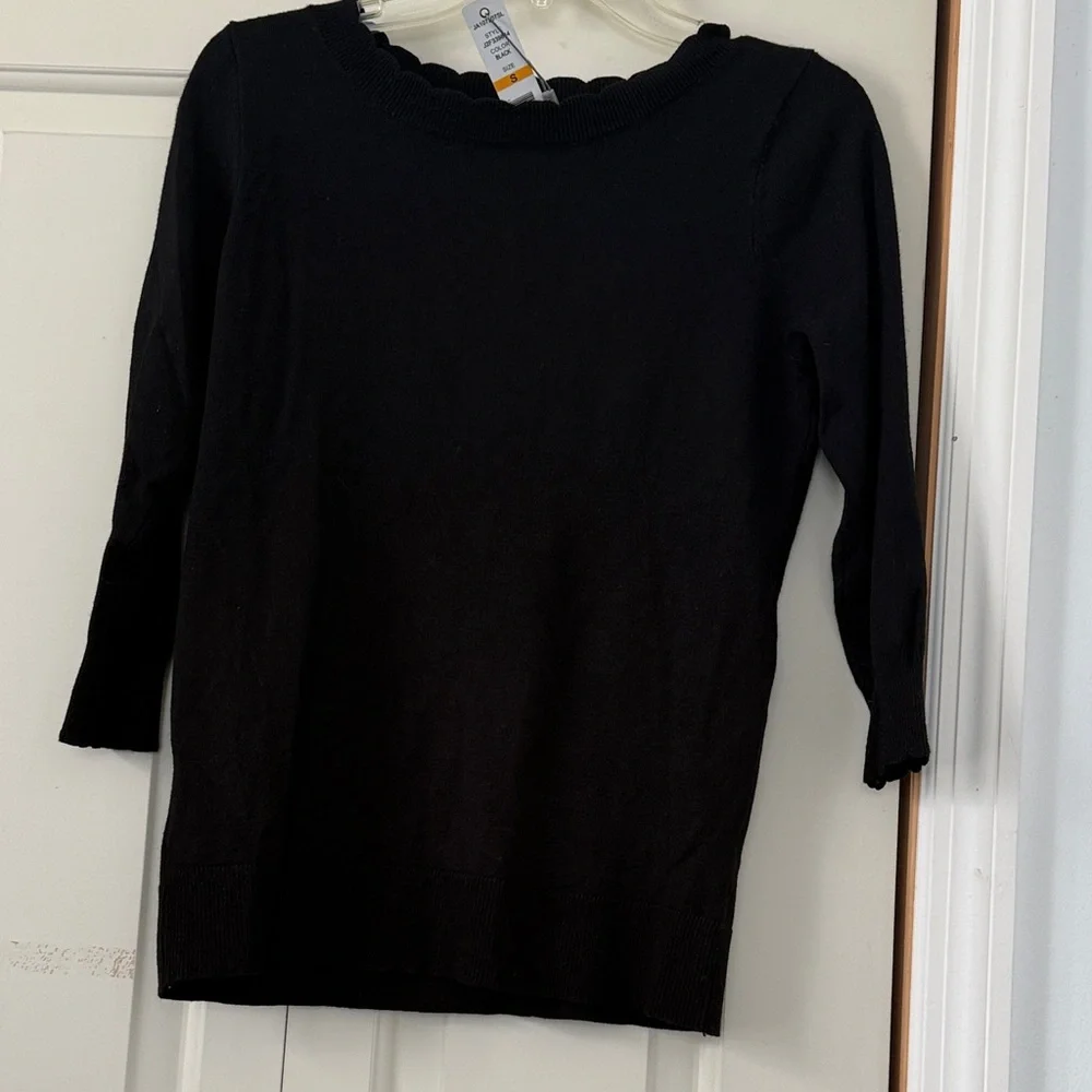 Joseph A Black Ribbed Sweater - Picture 1 of 5
